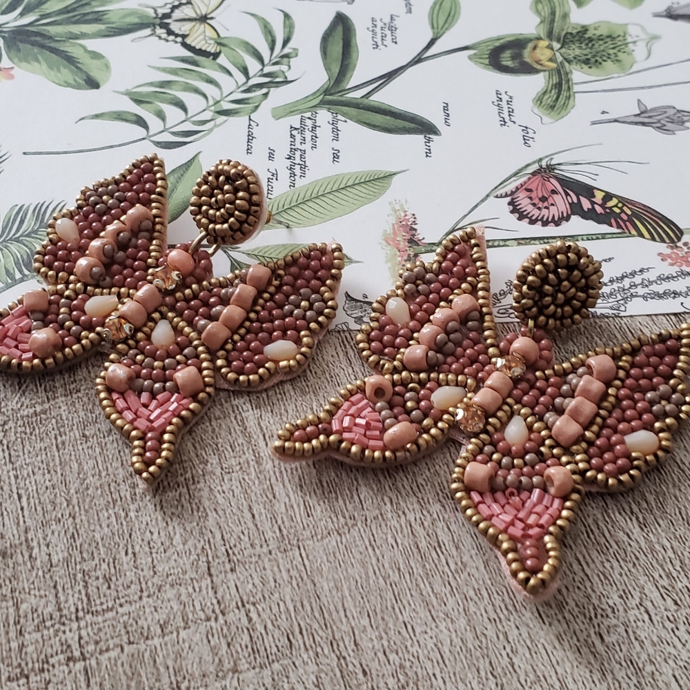 New seedbead butterfly earrings